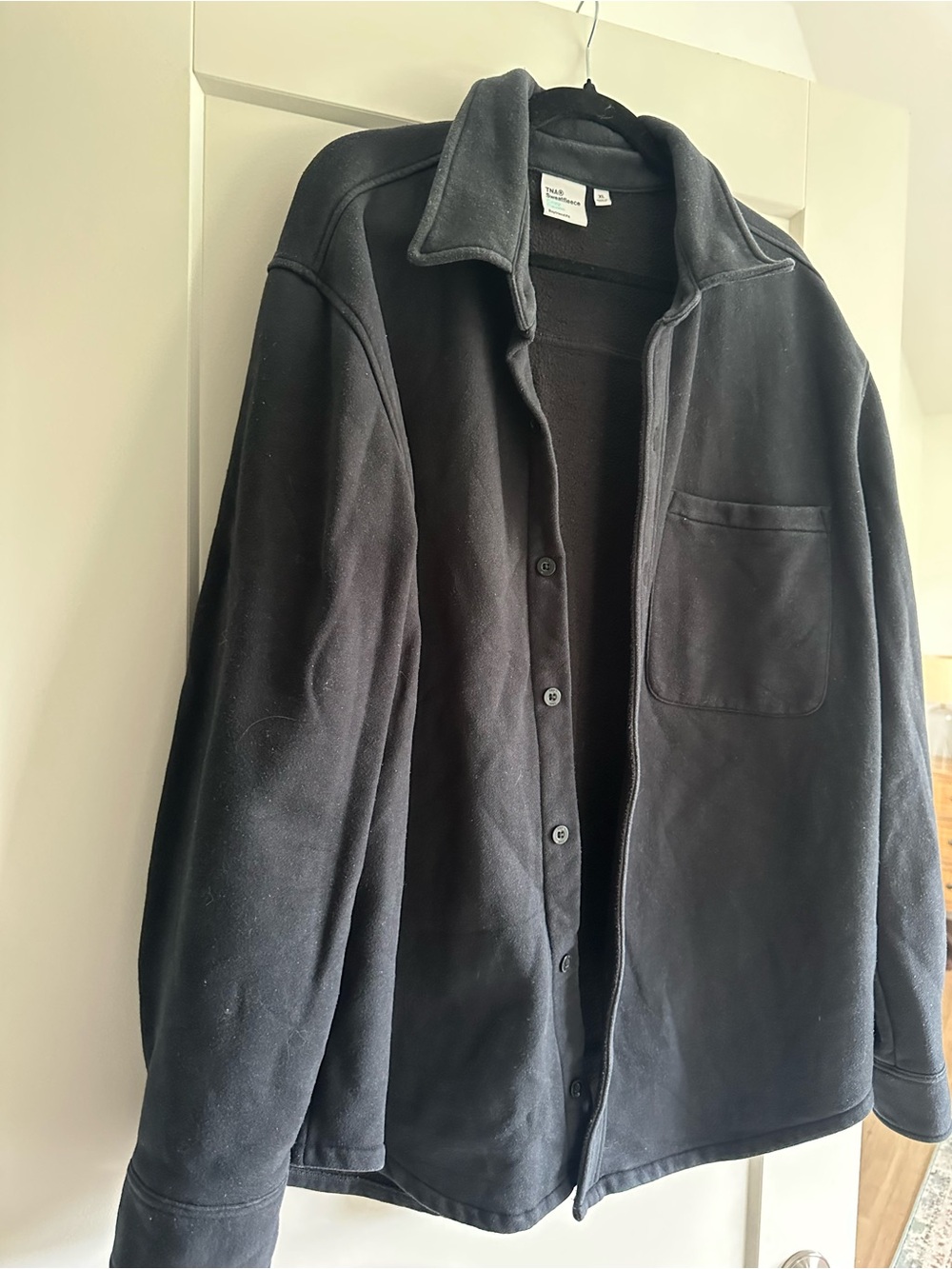 TNA Black Fleece Button-Up Jacket - Picture 2 of 5